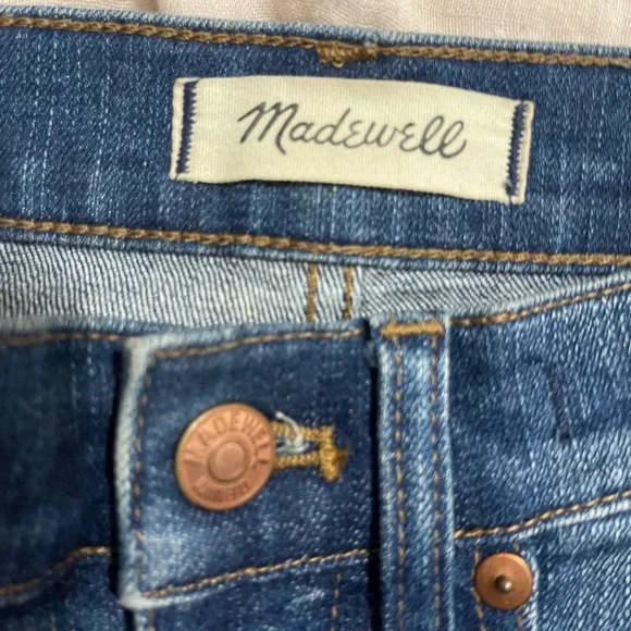 Madewell Jeans Size 24P Blue 10" High Rise Skinny Raw Hem Denim - Picture 11 of 15